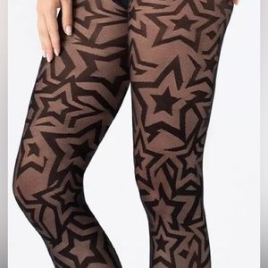 Pantyhose black rock star stockings Cabaret burlesque lingerie vintage club sexy